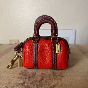 Coach Ruby Satchel Bag Charm in Red Orange